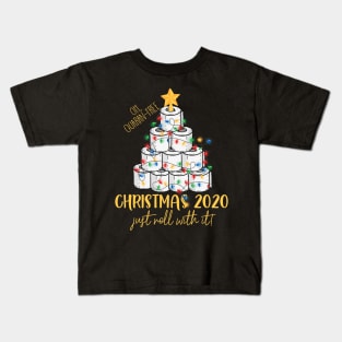 2020 Funny Quarantine Christmas Toilet Paper Light Tree Gift Kids T-Shirt